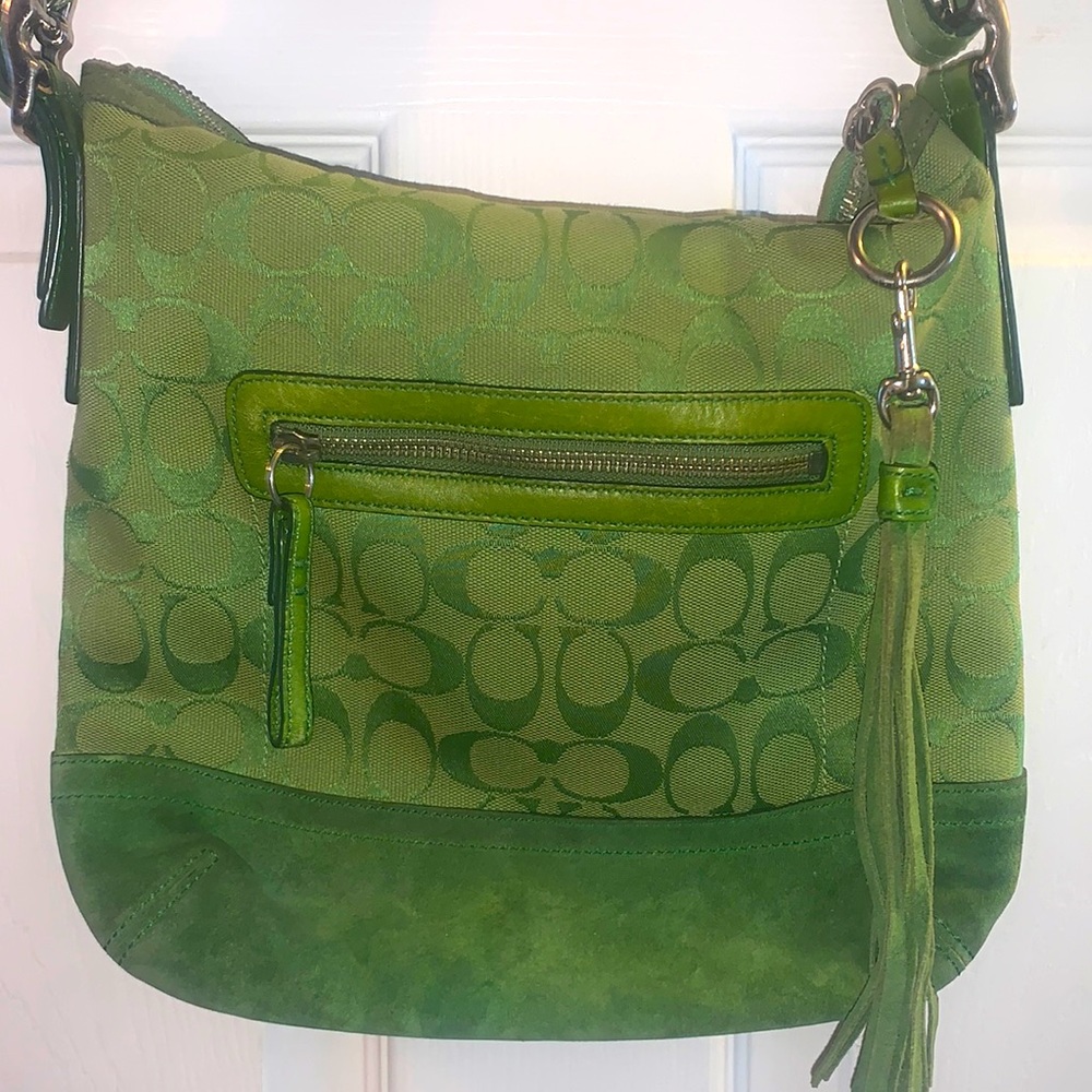 Vintage 2000s Green Coach Signature Canvas Bag